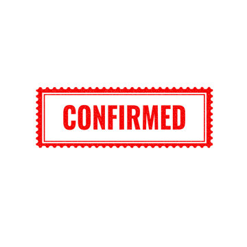 Red confirmed stamp sign with grunge texture