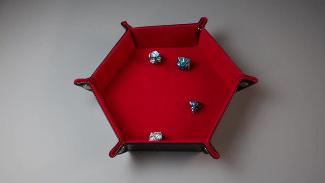 Rolling polyhedral dice slo-mo
