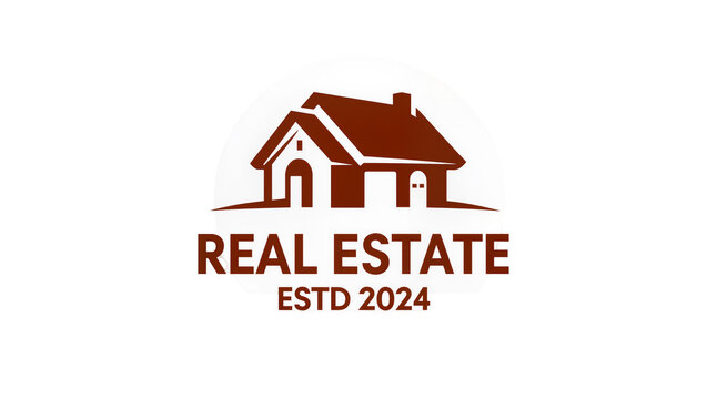 Isolated Elegant Real Estate Business Logo with Abstract House Icon and Established Date 2024