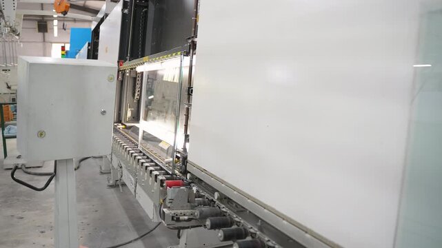 Automated cnc machine bending white metal sheet