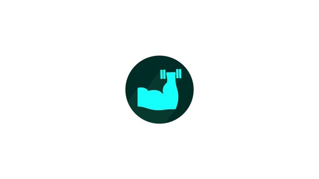 Bodybuilder Lifting Dumbbell Icon Animation