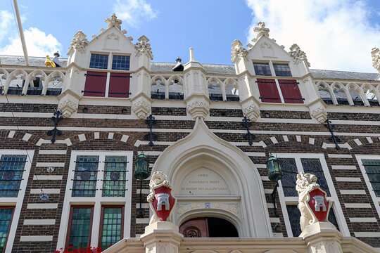 Historic Alkmaar City Hall Gothic Facade in the Netherlands