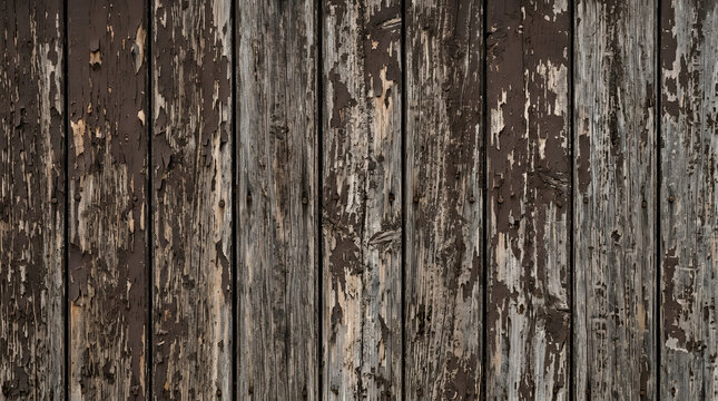 Weathered Wood Texture, Rustic Barn Siding, Aged Vertical Planks, Distressed Brown and Gray Surface Background
