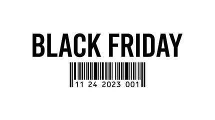 Obraz premium Black Friday Sale Event with Barcode and Date 11 24 2023