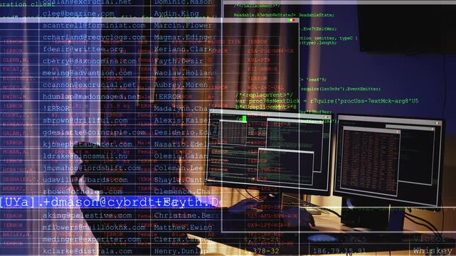 Developer working with multiple displays running programming code in a modern workspace. Cloud-native applications, DevOps pipelines, backend engineering, scalable infrastructure, and enterprise softw