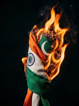 Intense Geopolitical Conflict and Rivalry of India and Pakistan. For international conflict, political rivalry, geopolitical tension, potential war, nationalism, and diplomatic crisis