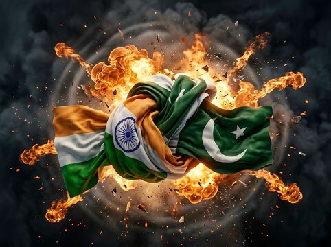 Intense Geopolitical Conflict and Rivalry of India and Pakistan. For international conflict, political rivalry, geopolitical tension, potential war, nationalism, and diplomatic crisis