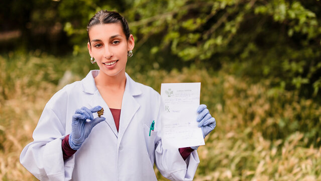 Doctor prescribing medical cannabis for chronic pain relief