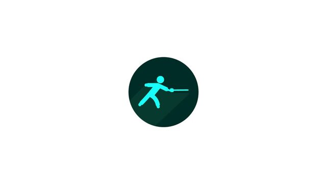 Fencing Athlete Icon Animation