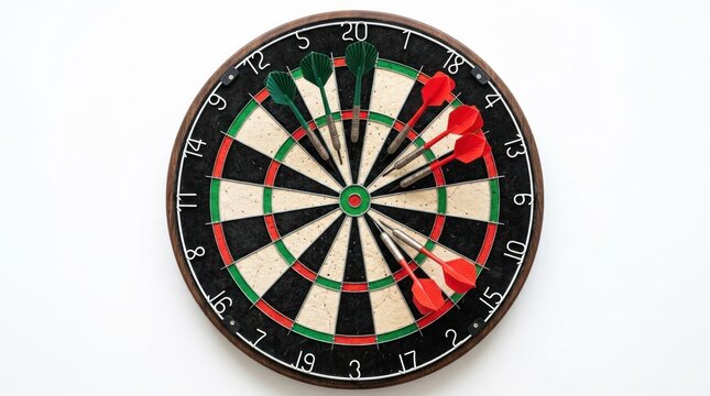 Dartboard with Darts Showing Target and Score.
