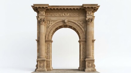 Obraz premium Ornate Classical Archway with Corinthian Columns and Intricate Carvings.