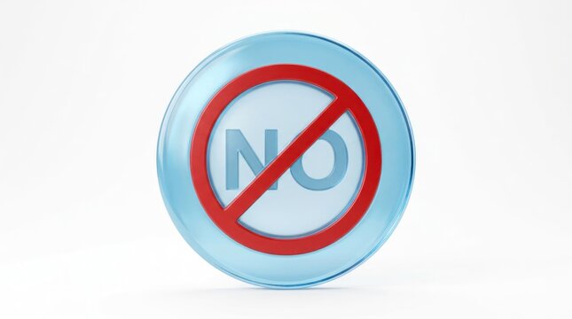 Prohibition Sign with NO Text on a Transparent Background.