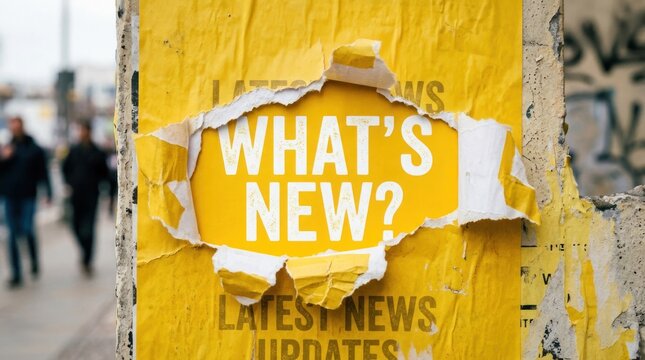 Torn Poster Announcing Whats New and Latest News Updates.