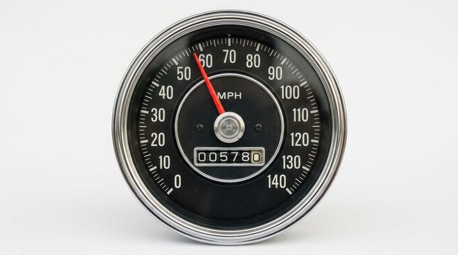 Vintage Motorcycle Speedometer with Odometer Reading.