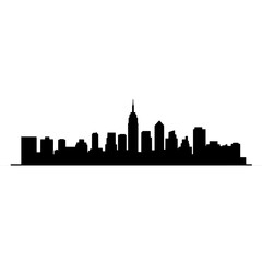 Obraz premium Minimalist Black Silhouette Of The New York City Skyline
