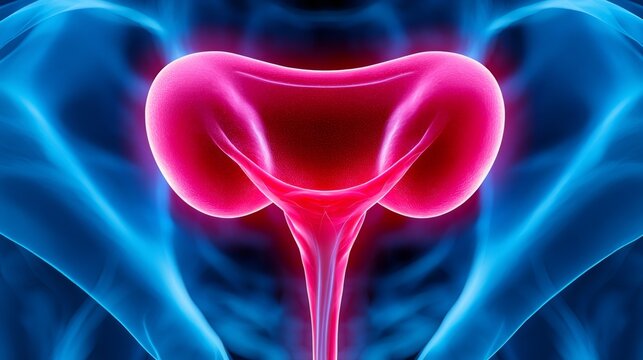 Detail of the female reproductive system focusing on uterus and related organs for understanding health and fertility Generative AI