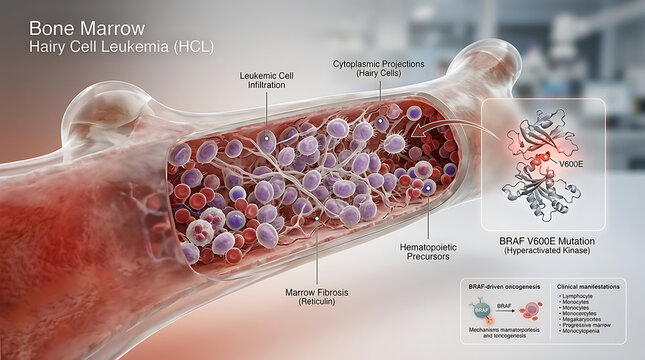 Hairy Cell Leukemia with BRAF V600E Mutation and Cytoplasmic Projections