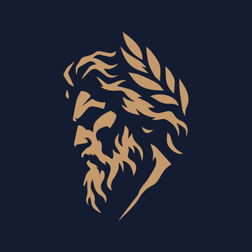 Minimalist Greek God Silhouette Logo