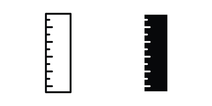 Ruler icon solid symbol collection