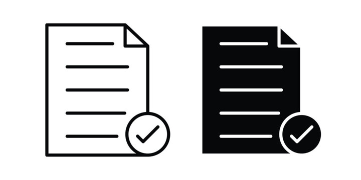 Accept document icon solid symbol collection