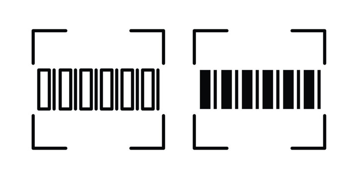Barcode read icon solid symbol collection