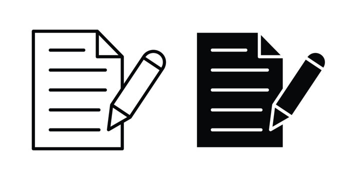 Paperwork icon solid symbol collection