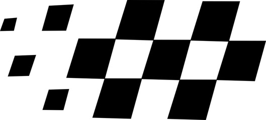Obraz premium Racing Stripe and Checkered Flag Icon Black Vector Motorsport Speed Finish Line Competition Race Track Victory Automotive Symbol Minimal Graphic Design Isolated with transparent background.