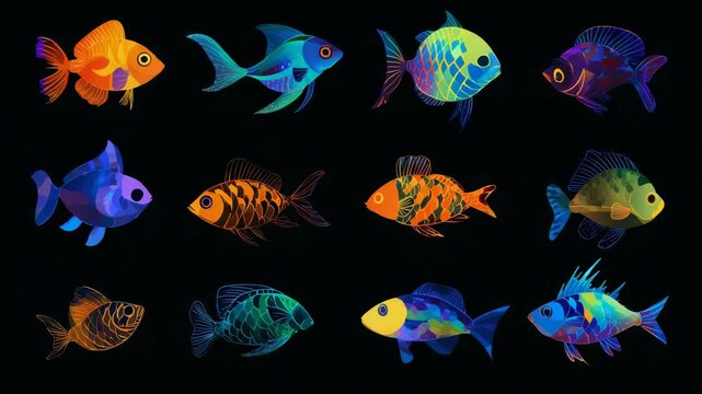 Vibrant aquatic life with 12 different fish species.