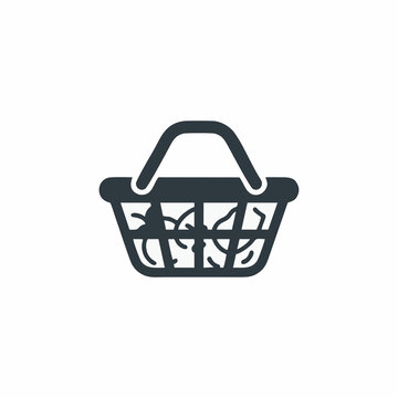 Shopping Cart Icon Filled with Groceries