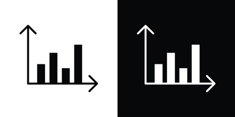 Bar chart icon solid pictogram bundle © David
