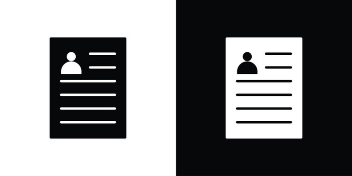 CV icon solid pictogram bundle