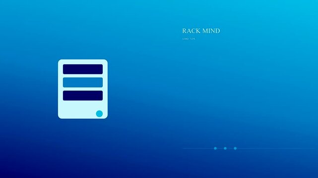 Minimalist server icon featuring an AI copilot graphic loading on a digital interface screen set against a smooth gradient blue canvas of professional digital light