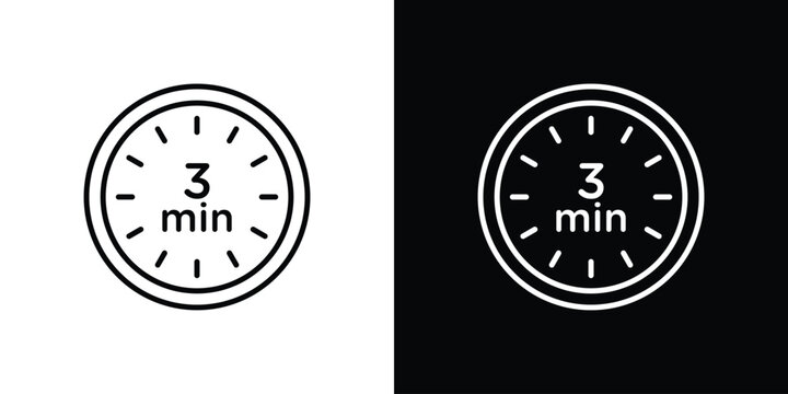 3 minutes icon line art collection