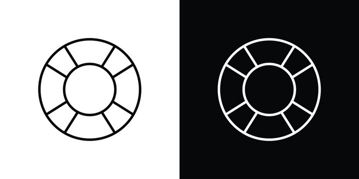 Life buoy icon line art collection