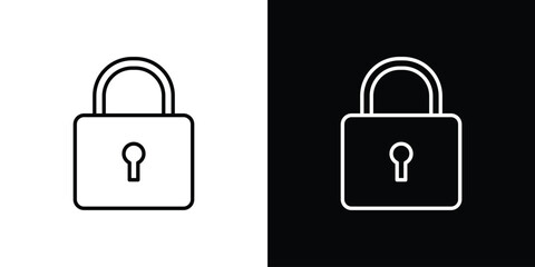 Lock icon line art collection © David