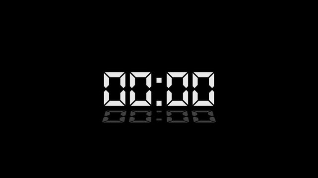 Countdown Digital Clock Animation 05 to 0 second Countdown digital clock timer icon.Animation of glowing 05 to 0 second countdown timer. Motion graphics of count down concept