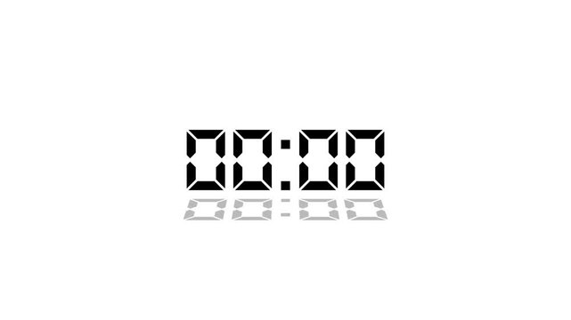 Countdown Digital Clock Animation 05 to 0 second Countdown digital clock timer icon.Animation of glowing 05 to 0 second countdown timer. Motion graphics of count down concept