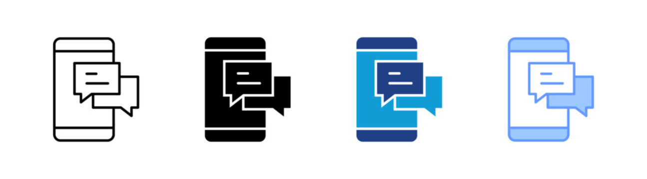 Smartphone icon set multiple style collection