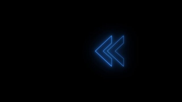 glowing neon pink color right side Arrow Loop Animation direction concept arrow icon concept. Arrow Loop Animation video direction concept,animation on black background.