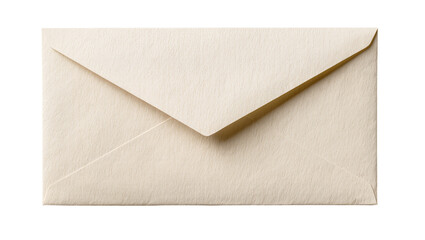 Isolated simple cream textured paper envelope closed for mailing letters greetings or official documents © Cian