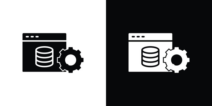 Backend icon outline elements series