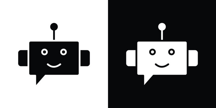 Chat bot assistance icon outline elements series