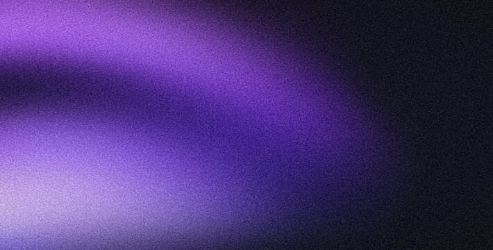 Dark blur purple grainy background blurred glowing abstract shape on dark backdrop, noise texture header, poster, wallpaper, banner design