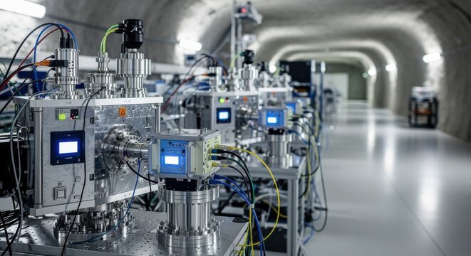 Modern underground laboratory space equipped with ultralowbackground radiation instruments designed for experiments in fundamental physics.