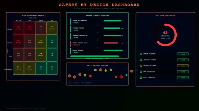 Digital ai accountability frameworks displayed on a dark glowing interface screen showing evolving analytical metrics and red team performance levels in a continuous data loop