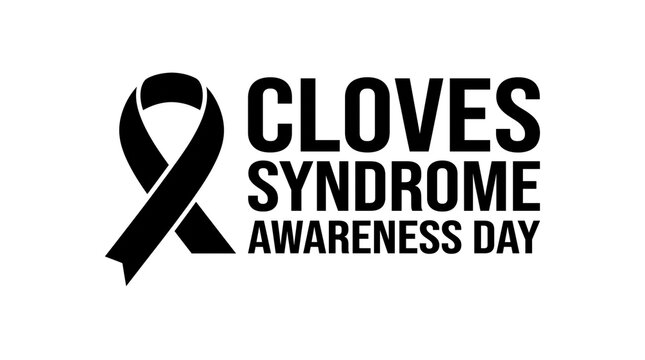 CLOVES Syndrome Awareness Day graphic vector illustration with black awareness ribbon icon on white background