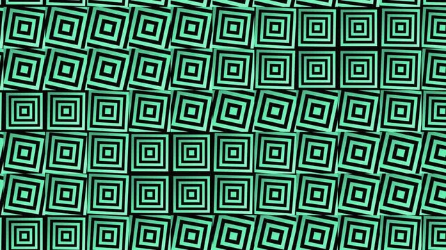 Seamless mirror pattern loop in mint, black - minimalist animated 4K motion background for video editing, social media and presentation