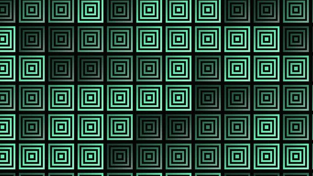 Seamless mirror pattern loop in mint, black - contemporary animated 4K motion background for video editing, social media and presentation
