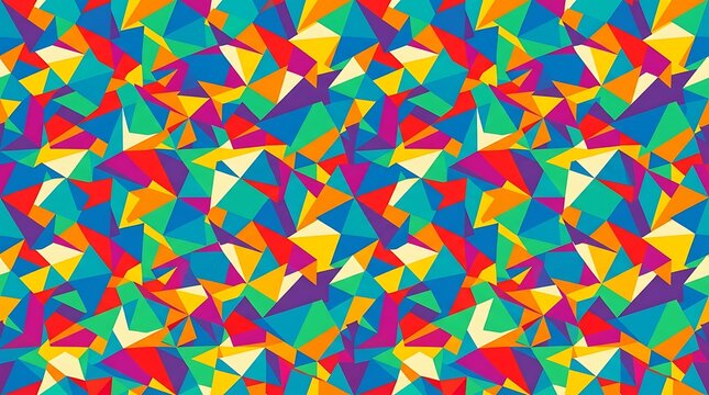 Colorful geometric triangle mosaic seamless pattern