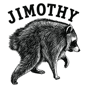Jimothy Raccoon The Feral Legend Team Jimothy Seattle, Washington Summer T-shirt Design Illustration